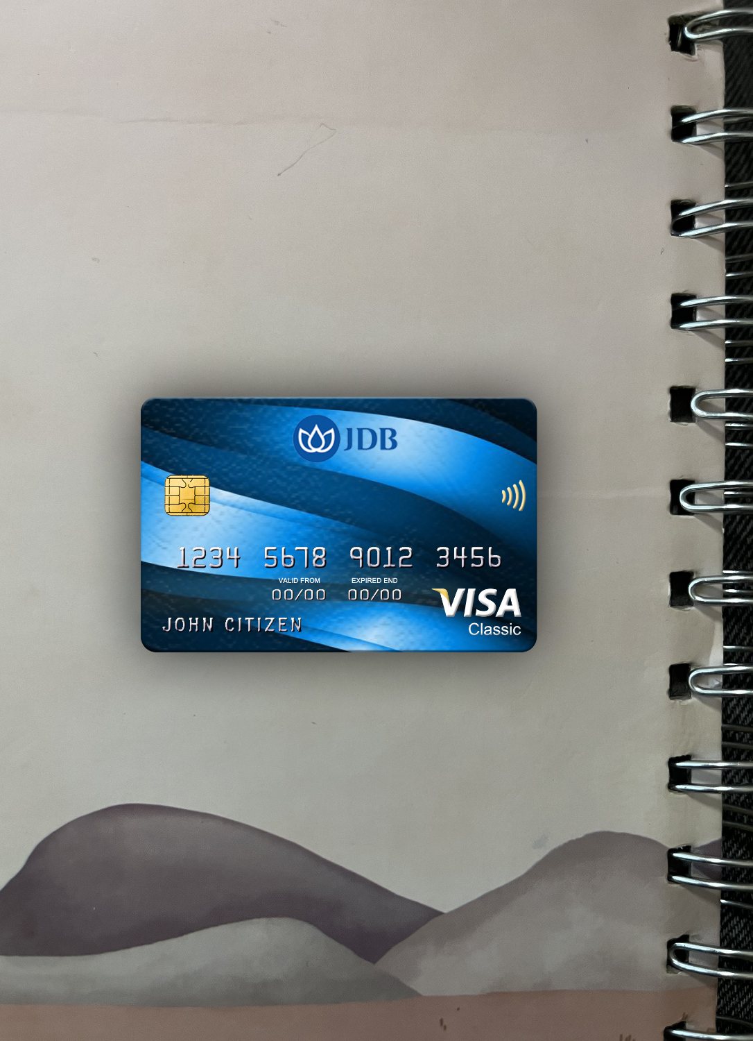 Download Laos Joint Development Bank visa classic card photolook front Photoshop template